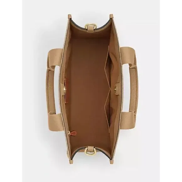 🔥🎁NWT! Coach Smith Tote Bag in Sig Jacquard Canvas Khaki Multi CY367 Msrp:$428 - Picture 5 of 14